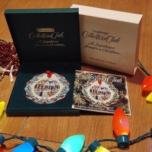 Longaberger 1998 Collectors Club Christmas Ornament "Shopping On Main Street"